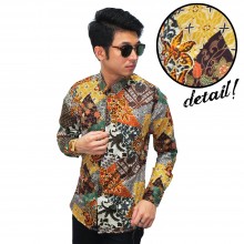 Kemeja Batik Mixed Motif Yellow