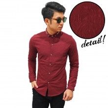 Kemeja Luxury Emboss Maroon