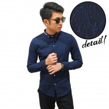Kemeja Luxury Emboss Navy