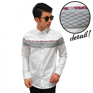 Kemeja Middle Block Quilted White