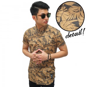 Kemeja Pendek Leaf Vector Pattern