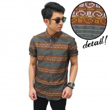 Kemeja Pendek Tenun Garis
