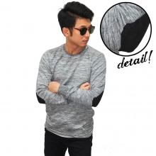 Noise Stripe Elbow Patch Grey