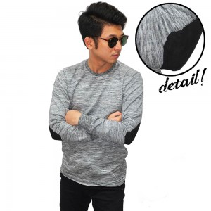 Noise Stripe Elbow Patch Grey
