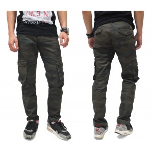 Celana Cargo Camouflage Army Dark Green