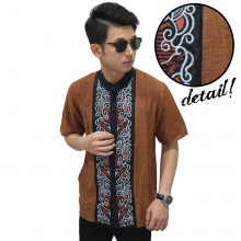 Baju Koko Pendek Abstract Bordir Bata