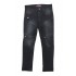 Biker Jeans Washing With Ripped Black