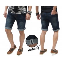 Celana Pendek Jeans Whisker Wash Indigo