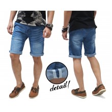 Celana Pendek Jeans Whisker Wash Blue