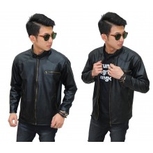 Jacket Leather Biker Black