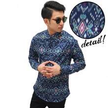 Kemeja Batik Songket Tenun Navy