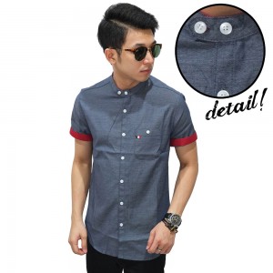 Kemeja Pendek Shanghai Dark Chambray