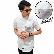 Kemeja Pendek Shanghai Pocket Patch White