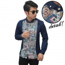 Kemeja Premium Middle Abstract Navy