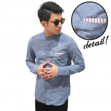 Kemeja Shanghai Oxford Pocket Stripe Blue