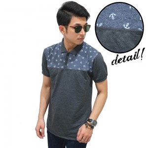Polo Half Top Anchor Grey