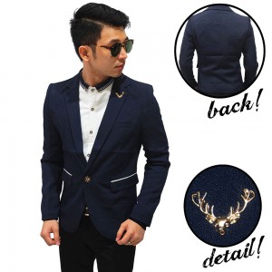 Blazer Pocket List With Deer Pin Navy