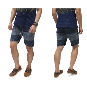 Celana Pendek Denim Blocking Wash Black