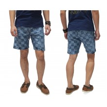 Celana Pendek Denim Square Wash Blue