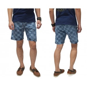 Celana Pendek Denim Square Wash Blue