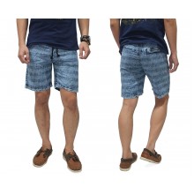 Celana Pendek Denim Stripe Wash Blue