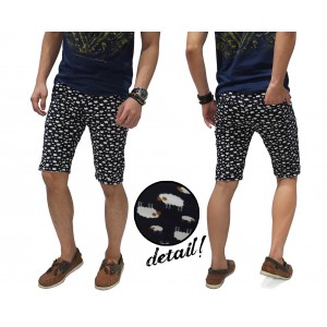 Celana Pendek Sheep Family Pattern Black