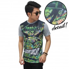 Kaos Superheroes Hulk Face Art Soft Grey