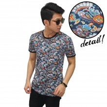 Kaos Tribal Colourful Paisley Pattern