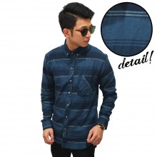 Kemeja Flannel Big Stripe Navy