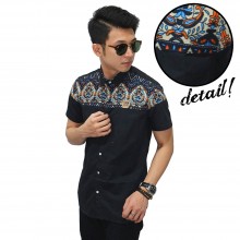 Kemeja Pendek Combi Batik Irian Black