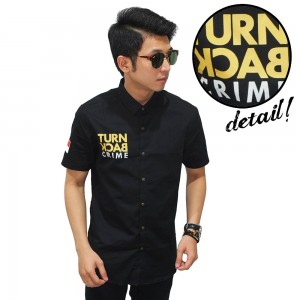 Kemeja Pendek Turn Back Crime Black
