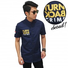 Kemeja Pendek Turn Back Crime Navy