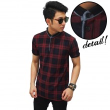 Polo Shanghai Collar Tartan Square Maroon