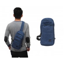 Shoulder Bag Canvas Plain Navy