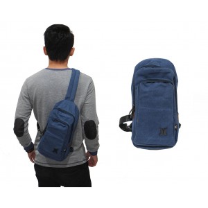 Shoulder Bag Canvas Plain Navy