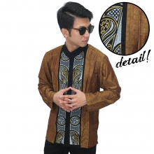 Baju Koko Panjang Elegant Bordir Gold