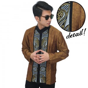 Baju Koko Panjang Elegant Bordir Gold