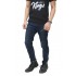 Biker Jeans Ribbed Panel Dark Indigo