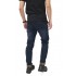 Biker Jeans Ribbed Panel Dark Indigo