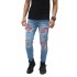 Jeans Ripped Extreme With Patch Kakkoii Soft Blue