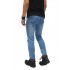 Jeans Ripped Extreme With Patch Kakkoii Soft Blue