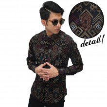 Kemeja Batik Songket Sumatera Black