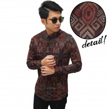 Kemeja Batik Songket Sumatera Brown