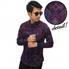 Kemeja Batik Songket Sumatera Purple