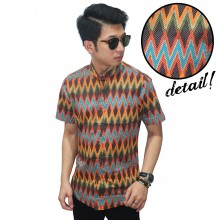 Kemeja Pendek Batik Rangrang Modern Orange