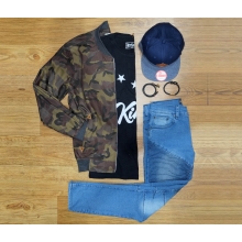 1 Set Outfit Of The Day (Army+Biker)