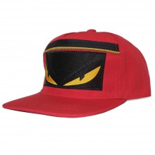 Topi Snapback Fendi Monster Zipper Red