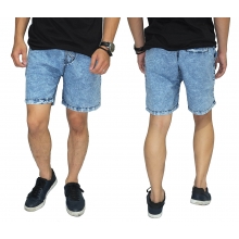 Celana Pendek Denim Acid Wash Light Blue