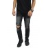 Celana Jeans Ripped On Knee Black Washed