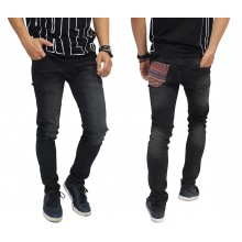 Jeans With Pocket Tribal Black Washed